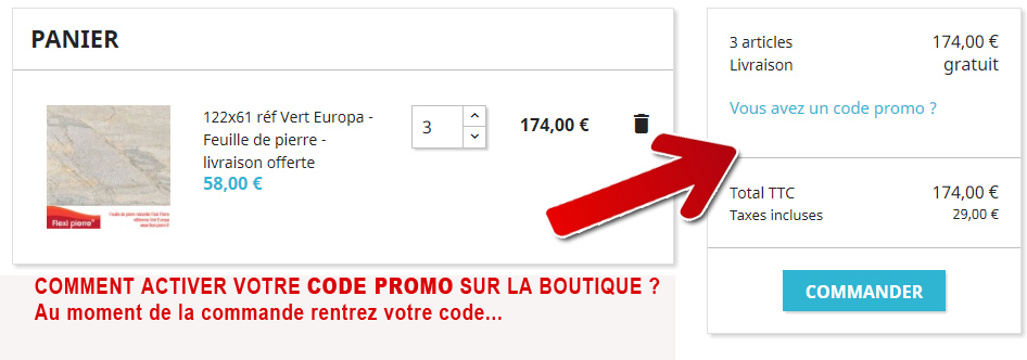 Echantillons de feuilles de pierre de nos douze références format A5, vous recevrez un code promo pour le remboursement de vos échantillons au premier achat