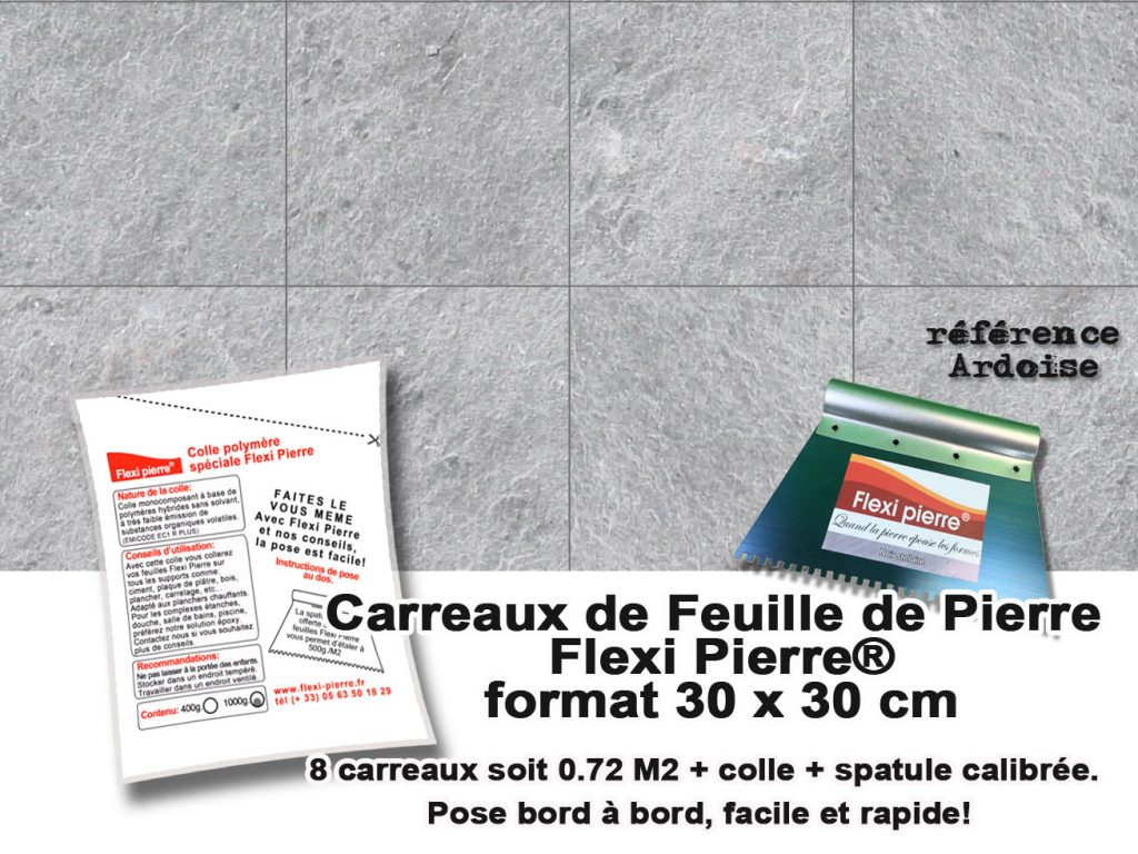 Carreaux 30 x 30 en feuille de pierre, pour débuter avec la feuille de pierre.